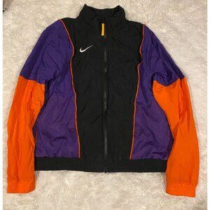 Nike Throwback Track Basketball Jacket AR4083-011 Black/Purple/Orange Mens L